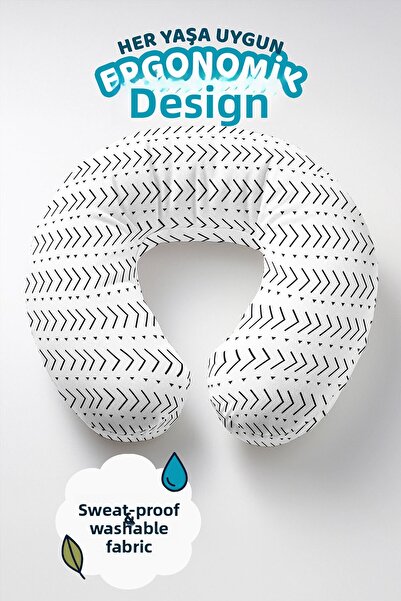 Evimde Bambaşka Pernă pentru gât cu model săgeată neagră modernă - Pernă de c...