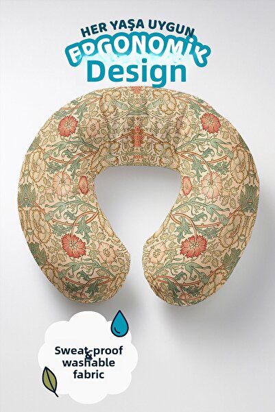 Evimde Bambaşka Pernă ergonomică pentru gât cu model de flori vintage - Pernă...