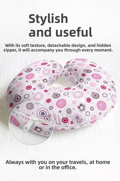 Evimde Bambaşka Pernă ergonomică pentru gât în ​​spirală cu flori de culoare ...