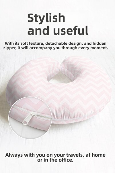 Evimde Bambaşka Pernă pentru gât din bumbac cu model în zig-zag - Pernă moale...