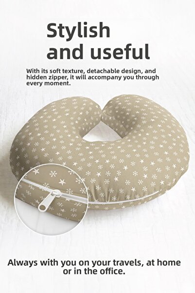 Evimde Bambaşka Star Snowflake Pattern Ergonomic Neck Pillow - Winter Themed ...