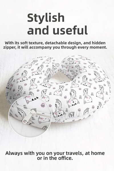 Evimde Bambaşka Pernă ergonomică pentru gât cu pisică modele drăguțe - pernă ...