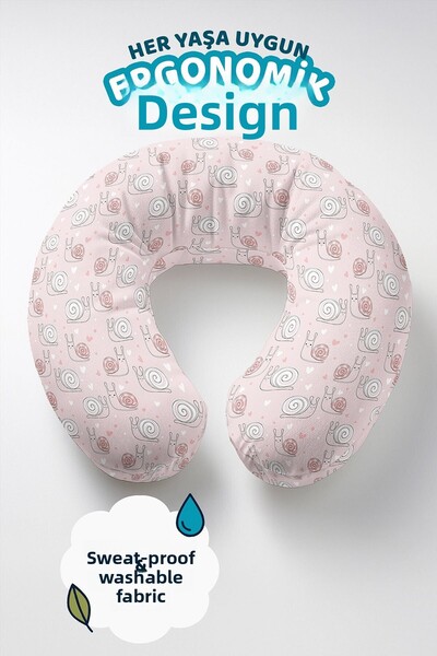 Evimde Bambaşka Pernă de gât din bumbac cu model de melc drăguț - Pernă de că...