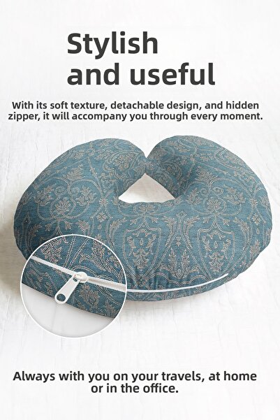 Evimde Bambaşka Pernă ergonomică pentru gât cu model clasic damasc - Pernă mo...