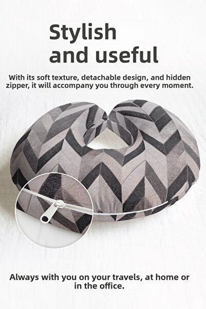 Evimde Bambaşka Pernă ergonomică pentru gât cu model Chevron - Pernă moale de...