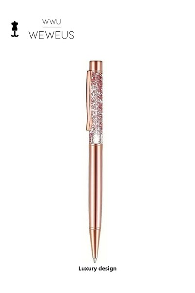 Weweus قلم حبر جاف فاخر بتصميم ترتر برونزي وردي