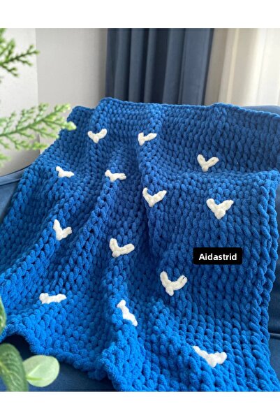 AidaAstrid Puffy knitted baby blanket, TV blanket, single blanket, heart blanket