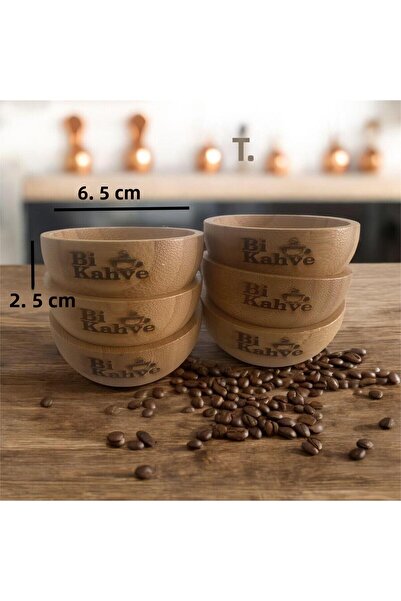 EMBazaar 6-Piece Mini Bamboo Bi Coffee Turkish Delight Bowl/Bamboo Turkish Delight Bowl/Bamboo Sauce Bowl
