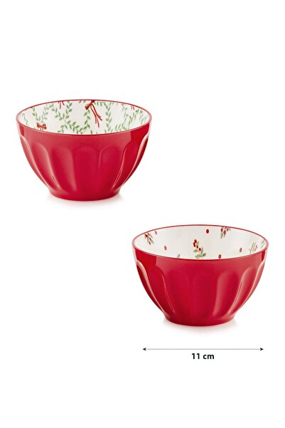 LC Waikiki Lcw Home Mixed Printed Ceramic Bowl Set of 2 11 cm