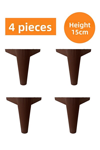 HOMDEP Canapea Fotoliu Unitate TV Consolă Înălțire Model Respirabil Picior din plastic Nuc 15cm 4 buc.