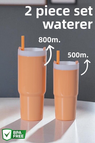 Nandy Home Set of 2 Colorful Water Bottles, 500ml. And 800 Ml.