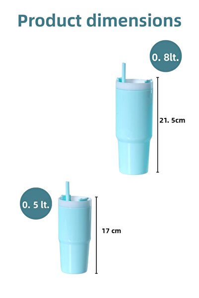 Nandy Home Set of 2 Colorful Water Bottles, 500ml. And 800 Ml.