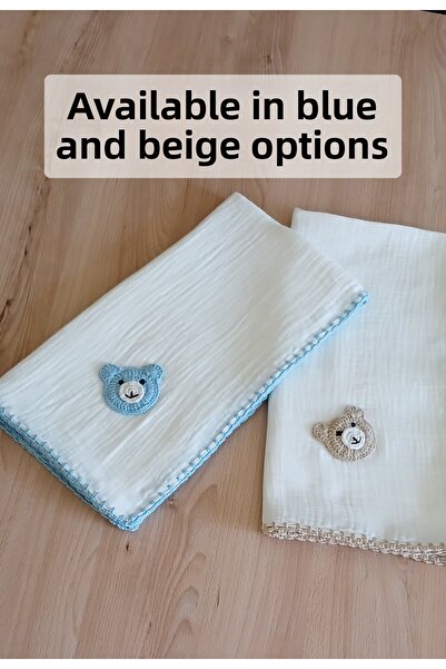 Mutlu Başlangıçlar Oekotex Certified Natural Cotton Handmade Muslin Blanket Multi-Purpose Coverlet,