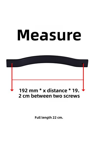 Badem10 Acacia Black Striped Metal 192 mm Furniture Handle Striped Model Durable Long Lasting Modern Design