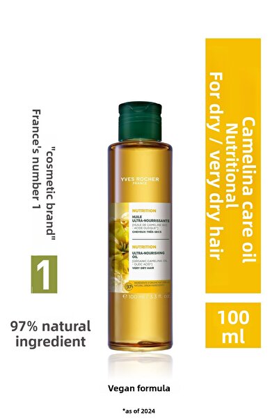 Yves Rocher Nourishing and Moisturizing Vegan Kamelina Care Oil for Dry, Wavy...