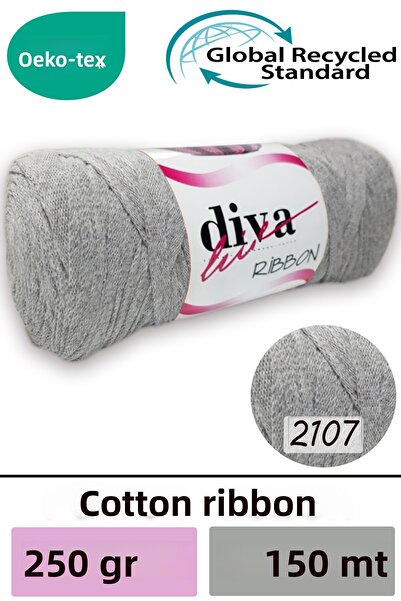 Diva İplik Diva Ribbon 2107 Gri deschis