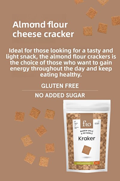 FRO 3 Pack Almond Flour Cheese Cracker Gluten-Free Hearty Healthy Additive-Free Snack