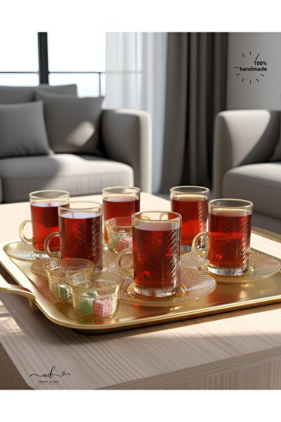 AKDEN STORE طقم شاي عربي / وعاء حلويات تركي مزخرف بتصميم مميز