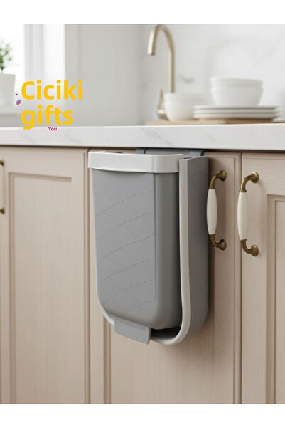 ciciki hediyelik Foldable Kitchen Trash Can - Gray