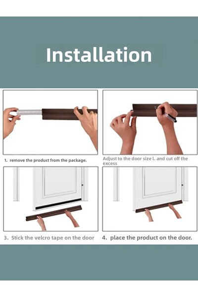 mc.pierobaby New Generation Lux Burete anti-vânt cu velcro sub ușă 90 cm gri 1 buc