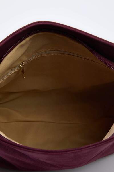 TRENDYOL SHOES Plum Suede Women's Clutch Handbag Takaw26Py00008