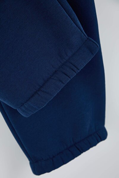Trendyol Collection Indigo Plus Size Regular/Normal Cut Rubber Leg Jogger Fleece Sweatpants Tmnaw24Aj00002