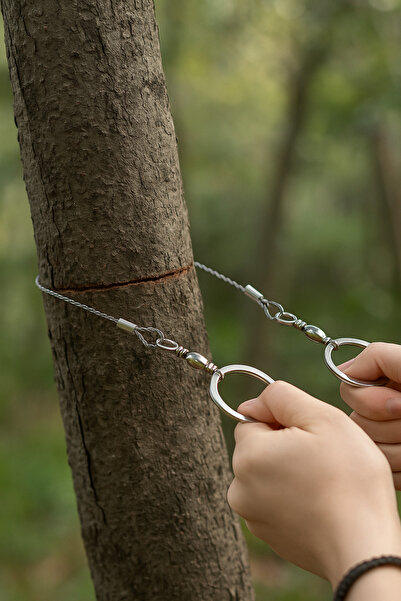 TOYFEST Karavanda, Kampda Taşınabilir Mini Zincir Cep Testeresi Dişli Tel Ahşap Plastik Metal Kesme Aleti