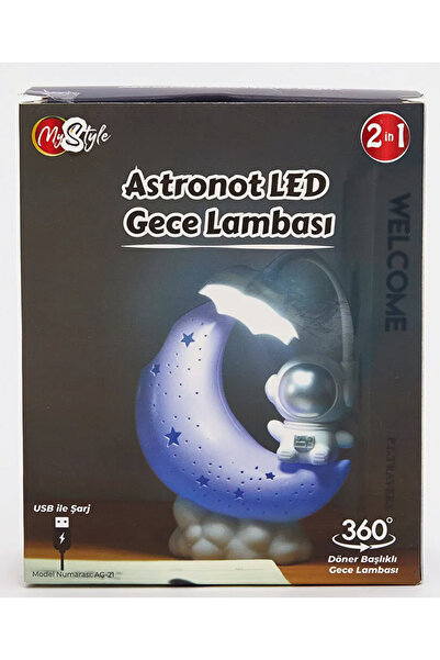 Genel Markalar Mor renk astronot LED gece lambası, tatlı ve şık aydınlatma se...