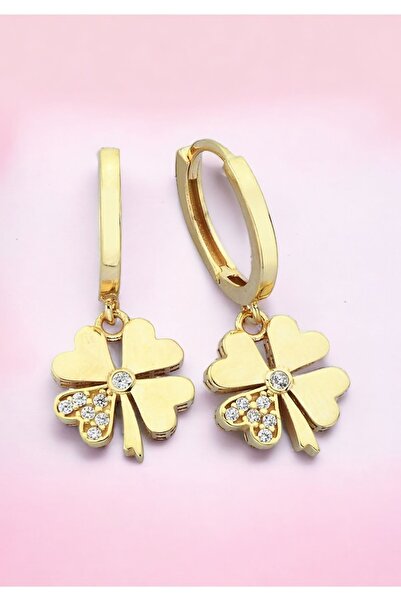 Çgk Çiğdem Gürel Kuyumculuk Halka Yonca Altın Küpe