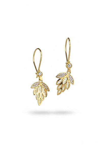 Çgk Çiğdem Gürel Kuyumculuk Sallantılı Yaprak Küpe