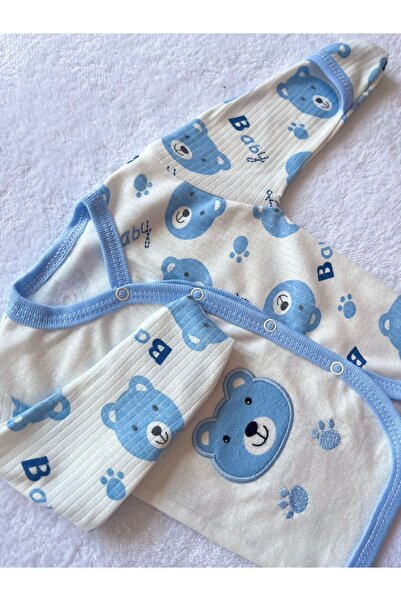 MBK GARDEN Yenidoğan  Unisex Bebek Sevimli Baby Bear 3'lü Set (0-3 Ay)