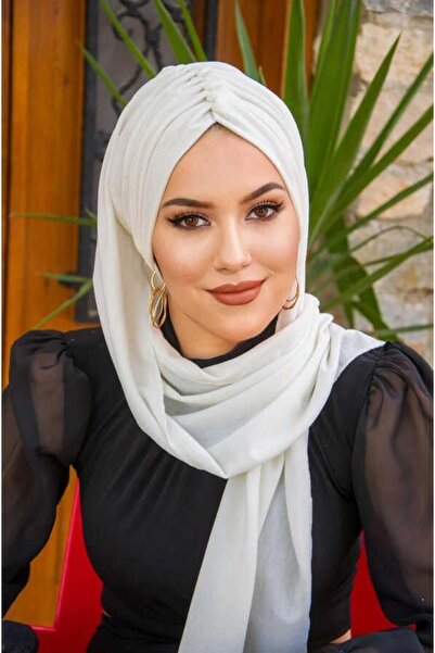 Aişe tesettür Σάλι με κορδόνι με μοτίβο λευκής πεταλούδας