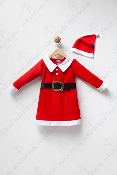 HAUSEkids 1-4 години Коледен комплект за момичета, 3 части - Червен