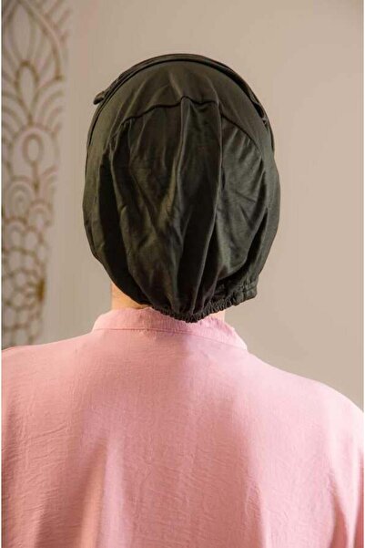 Aişe tesettür Khaki King Size Non-Slip Bonnet - 40500