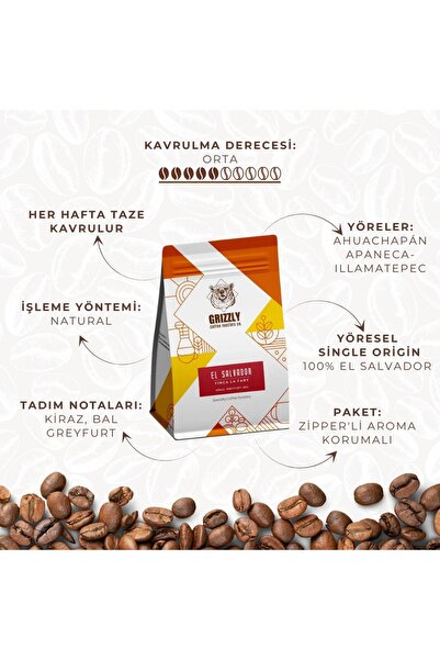 Grizzly Coffee Roasters El Salvador Finca La Fany Filter Kahve 250 gr.