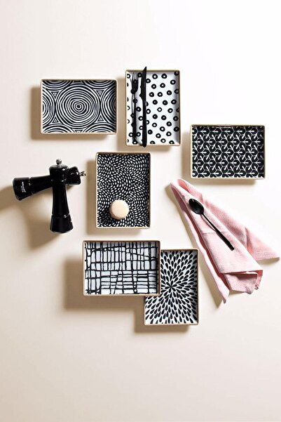 Porland طقم كيك بورسلين كسري 6 قطع 18x13 سم