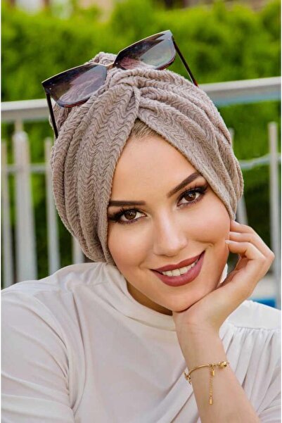 Aişe tesettür Καπέλο με κόμπο σε χρώμα πέτρας