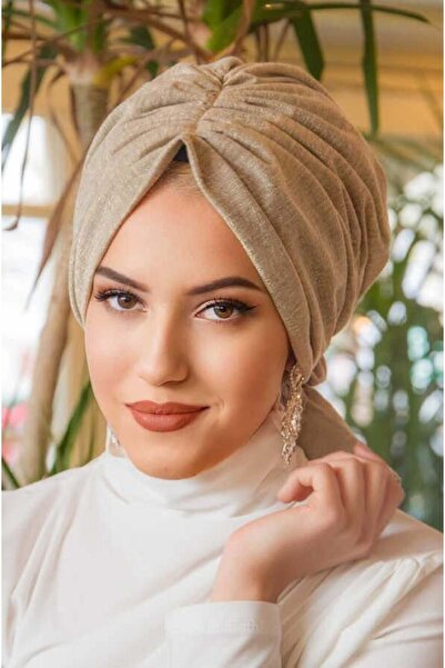 Aişe tesettür Mink Melange Sparkling Buckle Bonnet