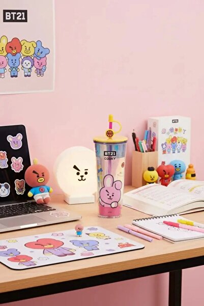 Miniso BT21 Lisanslı Çift Cidarlı Pipetli Şişe (800ml) - Cooky