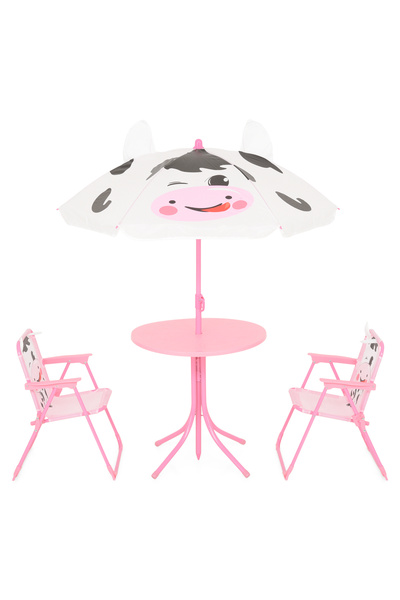 Maison Mex Garden/terrace furniture set, 2 chairs, table and children's umbrella, Maison Mex, Pink