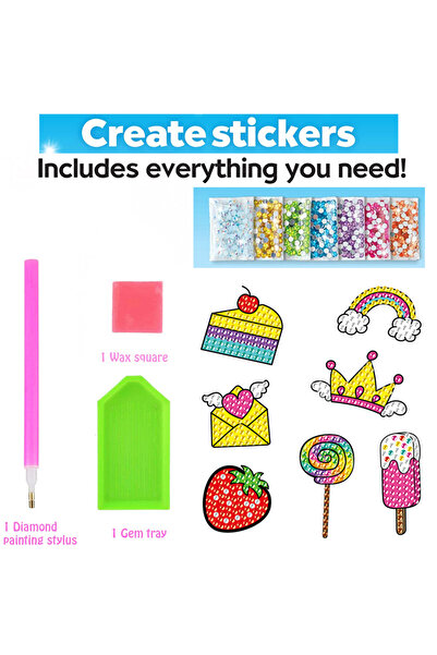 Choice مجموعة ملصقات رسم ماسية كبيرة من 7 قطع حلوى، 12 قطعة، مجموعة فنية حرفي...