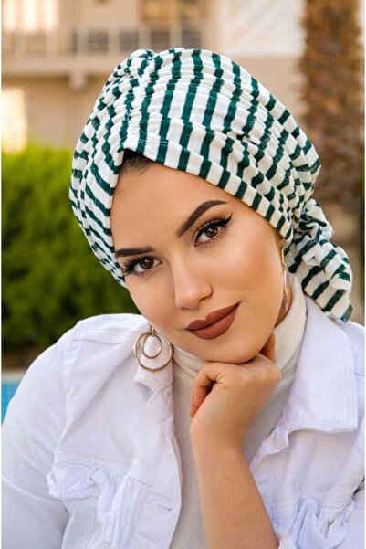 Aişe tesettür Смарагдова плетена лента за глава с катарама
