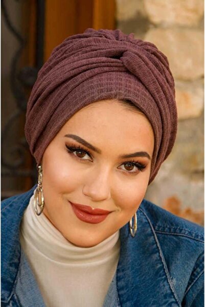 Aişe tesettür Gülkurusu Burgu Detaylı Bone