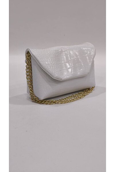 bahwar حقيبة كتف وحقيبة يد نسائية بسلسلة منقوشة بنمط التمساح