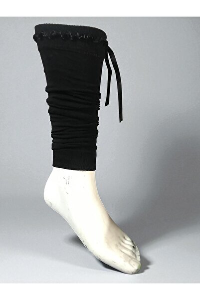 ACSEND Kadın Tozluk Penye Dizlik Çorap Kurdaleli, Rahat, Esnek, Günlük Spor Bot Çorabı