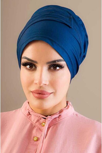 Aişe tesettür Açık Lacivert Battal Boy Kaymaz Bone - 40500