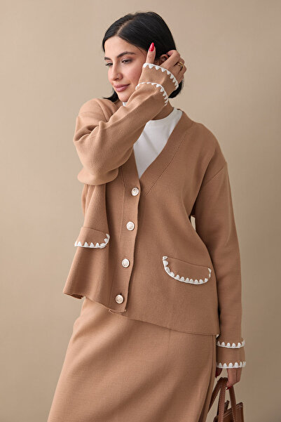 InStyle Комплект трикотаж Camel с детайлна пола с шевове