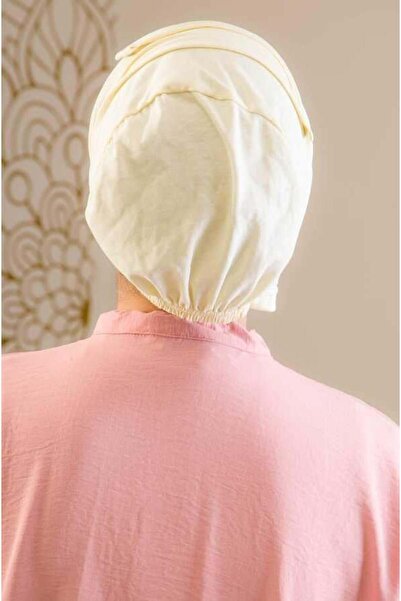 Aişe tesettür Cream King Size Non-Slip Bonnet - 40500