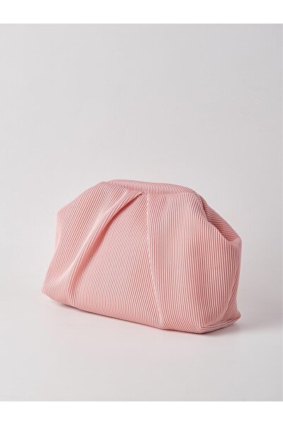 HEYBE'S Heybes Women's Pink Pleated Clutch Handbag