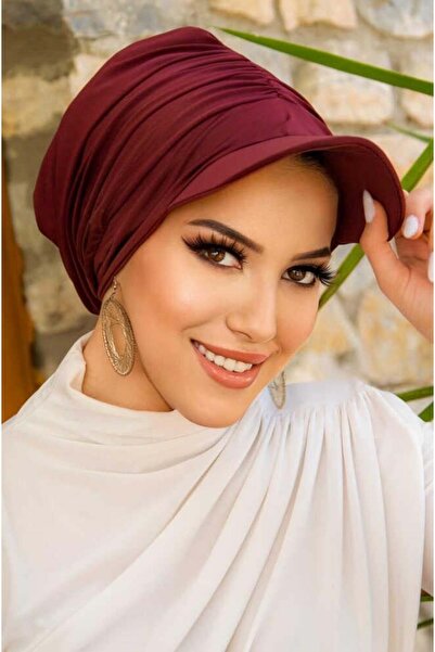 Aişe tesettür Bordo Havuz & Deniz Şapkası / Mayo Üstüne Kullanılabilir